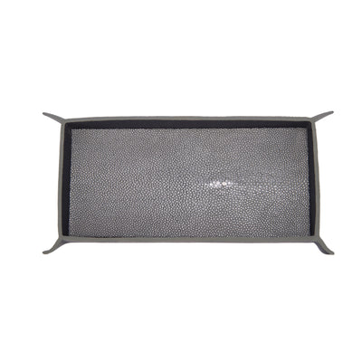 Leather Valet Tray Shagreen Lining