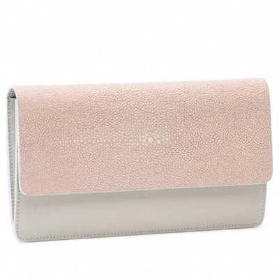 Maya Shagreen Fold Front Wallet Zip Back