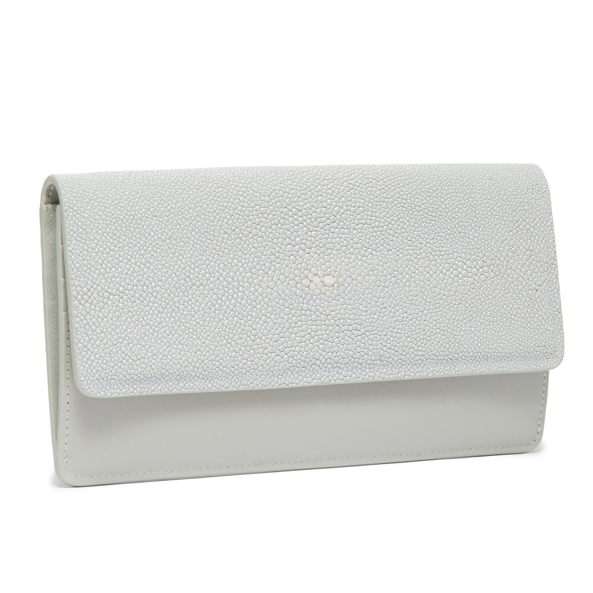 Maya Shagreen Fold Front Wallet Zip Back