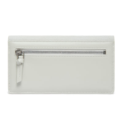 Maya Shagreen Fold Front Wallet Zip Back