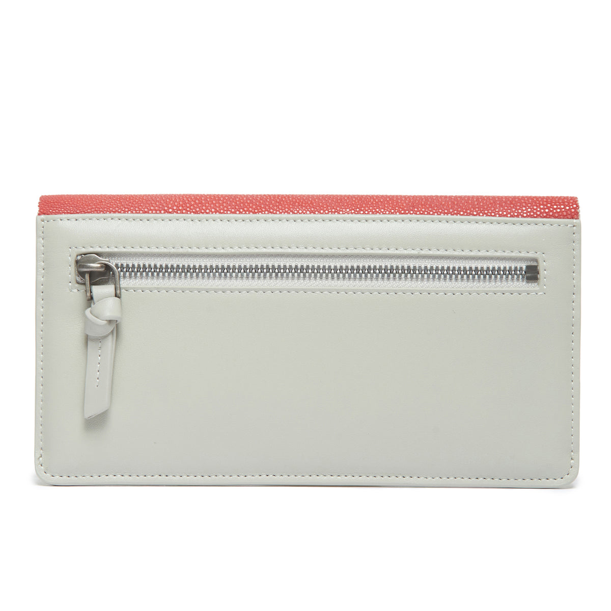 Maya Shagreen Fold Front Wallet Zip Back