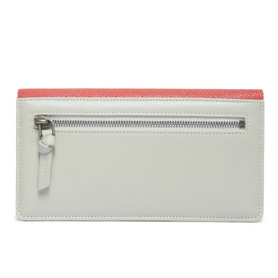 Maya Shagreen Fold Front Wallet Zip Back