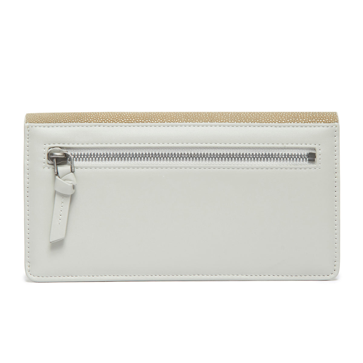 Maya Shagreen Fold Front Wallet Zip Back
