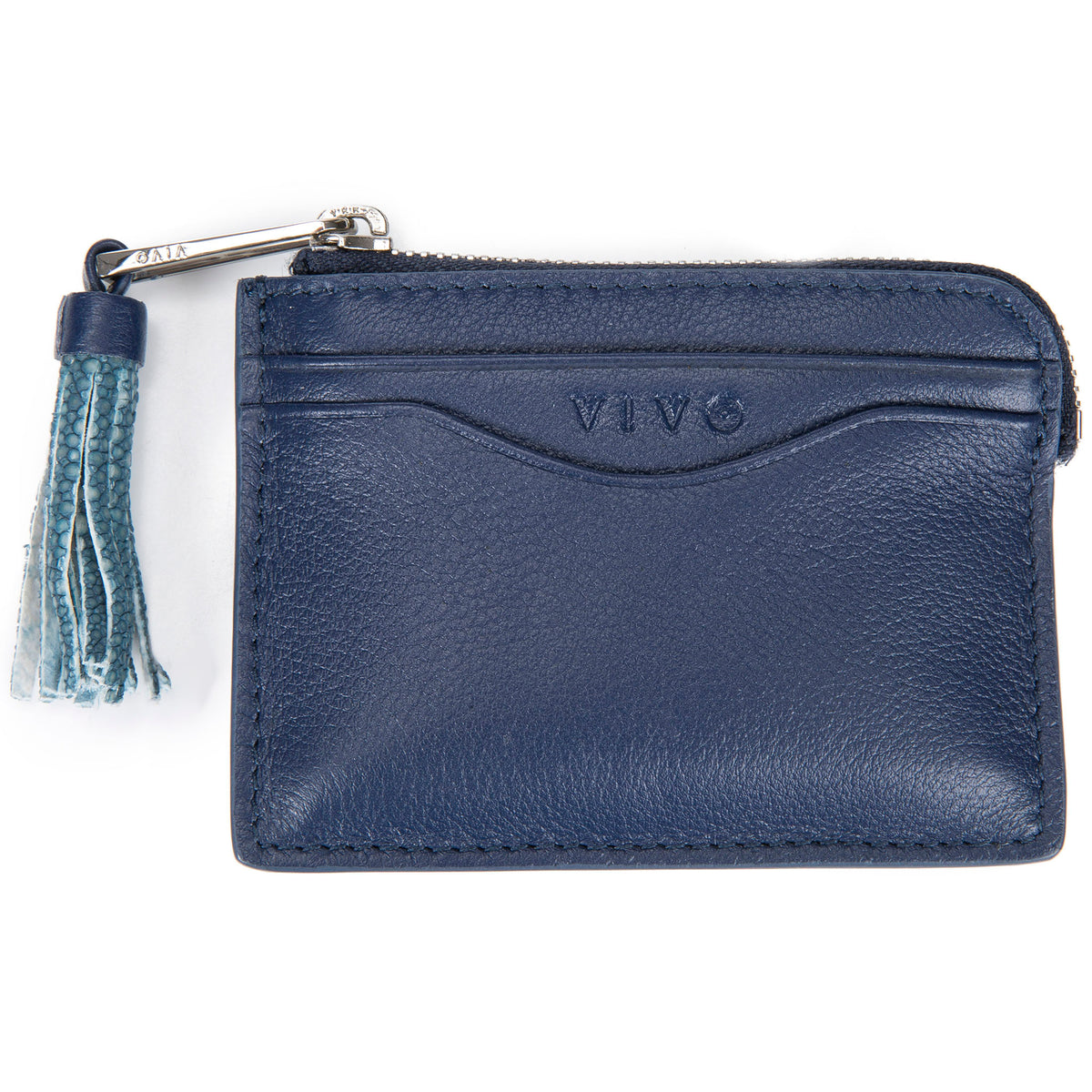 Avery Leather Card Pouch With Tassel