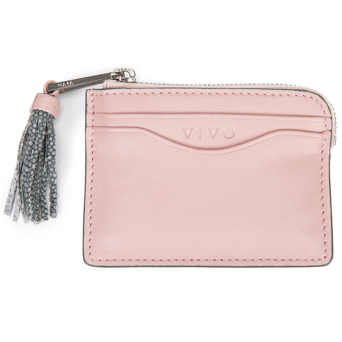 Avery Leather Card Pouch With Tassel
