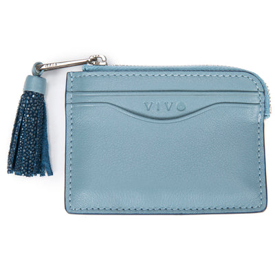 Avery Leather Card Pouch With Tassel