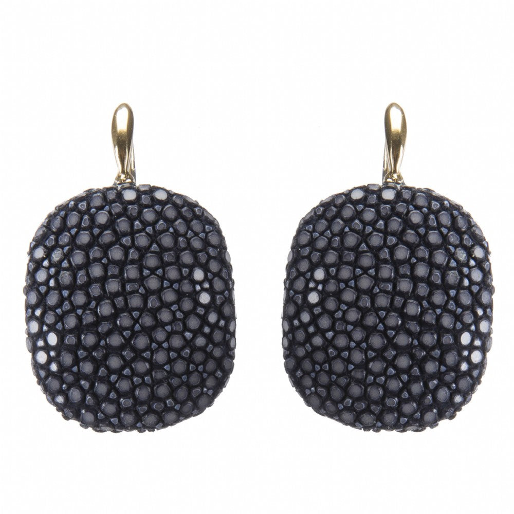 Shagreen Drop on Gold Wire