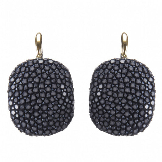 Shagreen Drop on Gold Wire