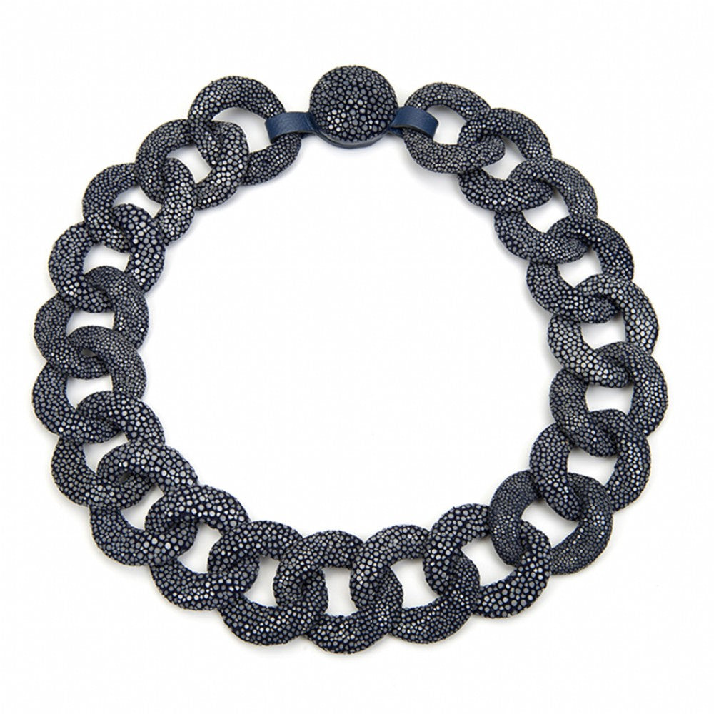 Shagreen Curb Link Necklace
