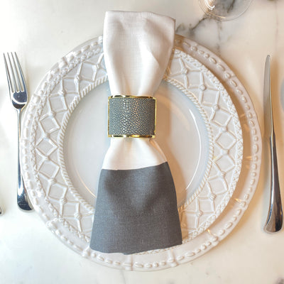 Gold Shagreen Inlay Napkin Ring