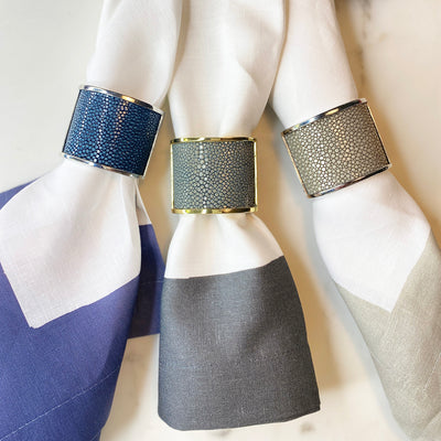 Gold Shagreen Inlay Napkin Ring