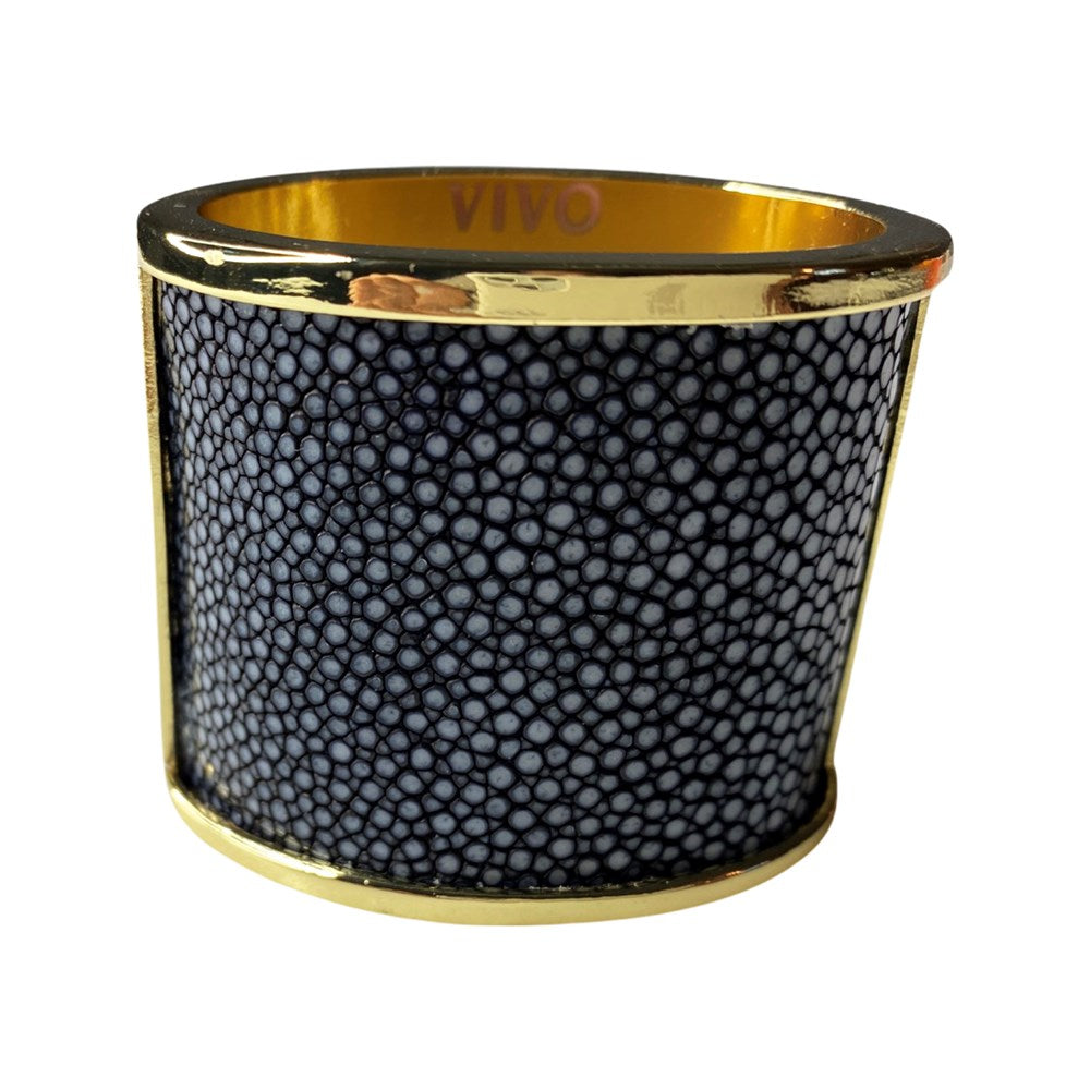 Gold Shagreen Inlay Napkin Ring