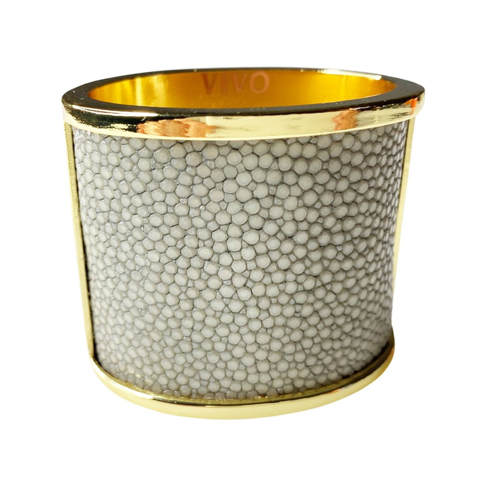 Gold Shagreen Inlay Napkin Ring