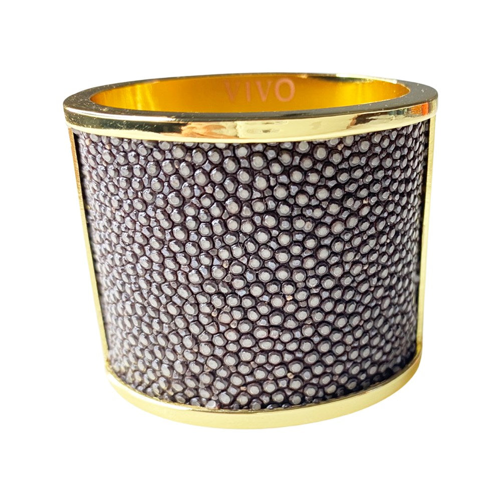 Gold Shagreen Inlay Napkin Ring