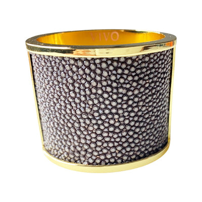 Gold Shagreen Inlay Napkin Ring