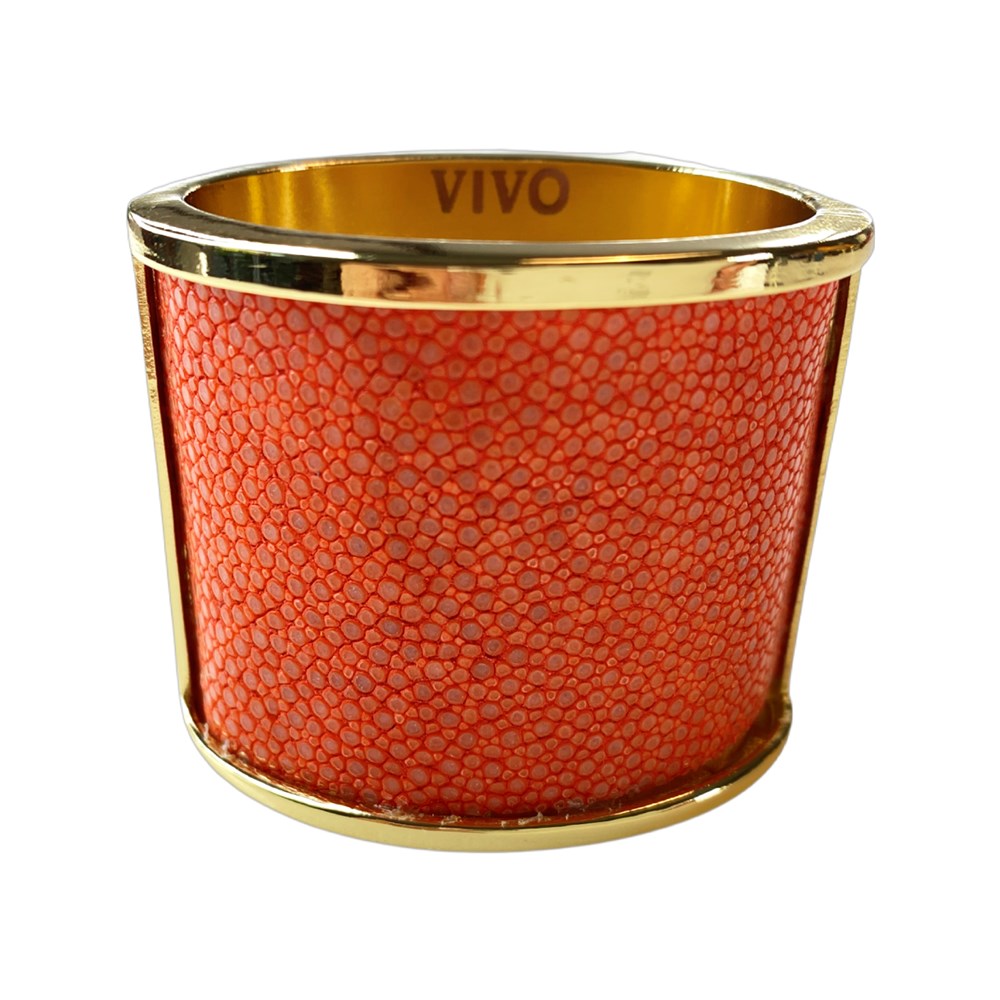 Gold Shagreen Inlay Napkin Ring