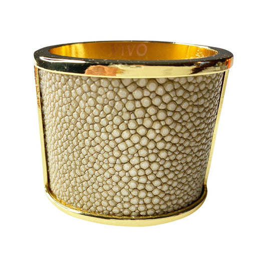 Gold Shagreen Inlay Napkin Ring