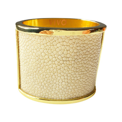 Gold Shagreen Inlay Napkin Ring