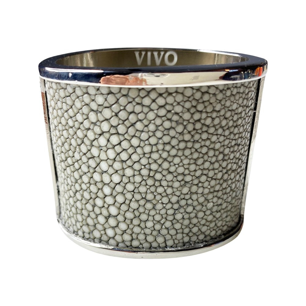 Silver Shagreen Inlay Napkin Ring