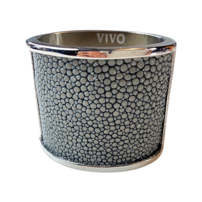 Silver Shagreen Inlay Napkin Ring