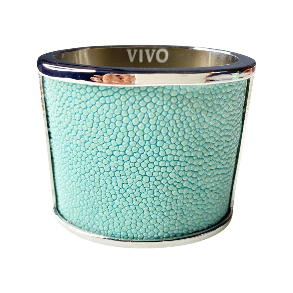 Silver Shagreen Inlay Napkin Ring
