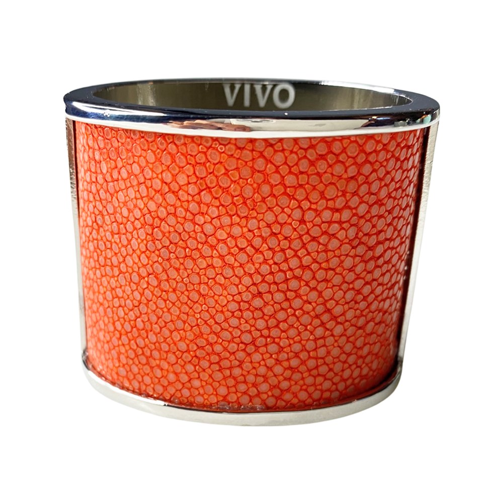 Silver Shagreen Inlay Napkin Ring