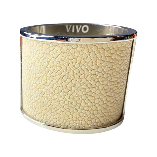 Silver Shagreen Inlay Napkin Ring