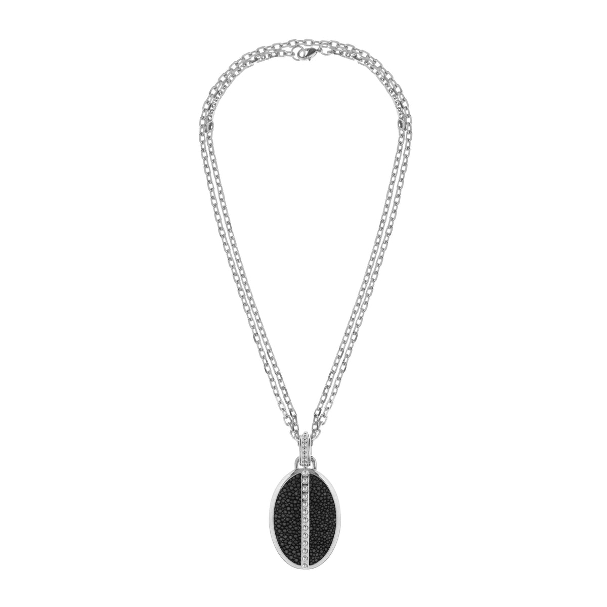 Ava White Gold Pendant  Shagreen