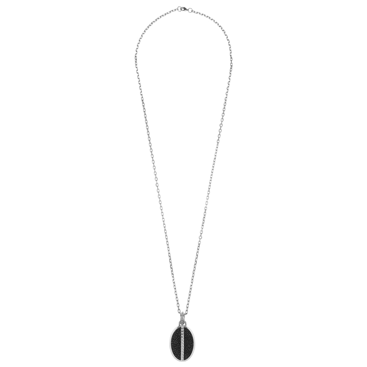 Ava White Gold Pendant  Shagreen