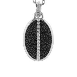 Ava White Gold Pendant  Shagreen