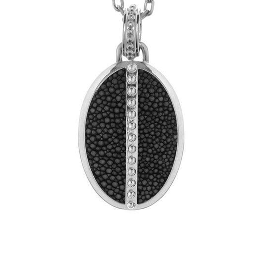 Ava White Gold Pendant  Shagreen