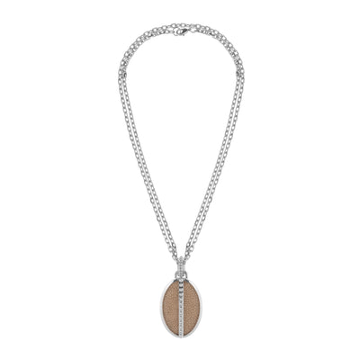 Ava White Gold Pendant  Shagreen