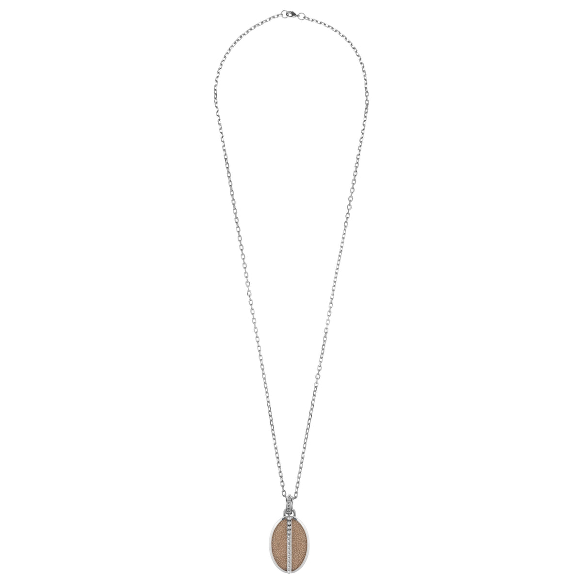 Ava White Gold Pendant  Shagreen