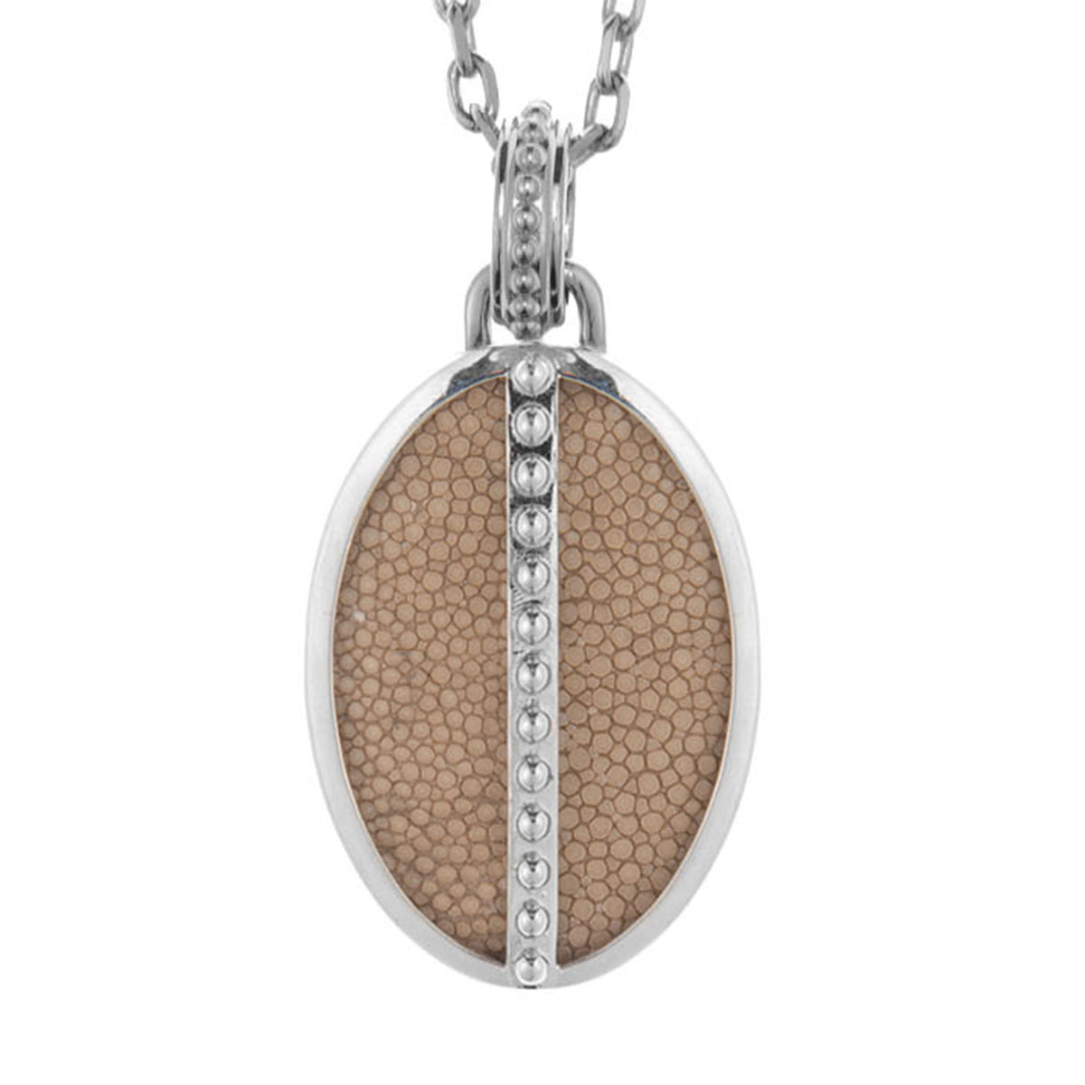 Ava White Gold Pendant  Shagreen