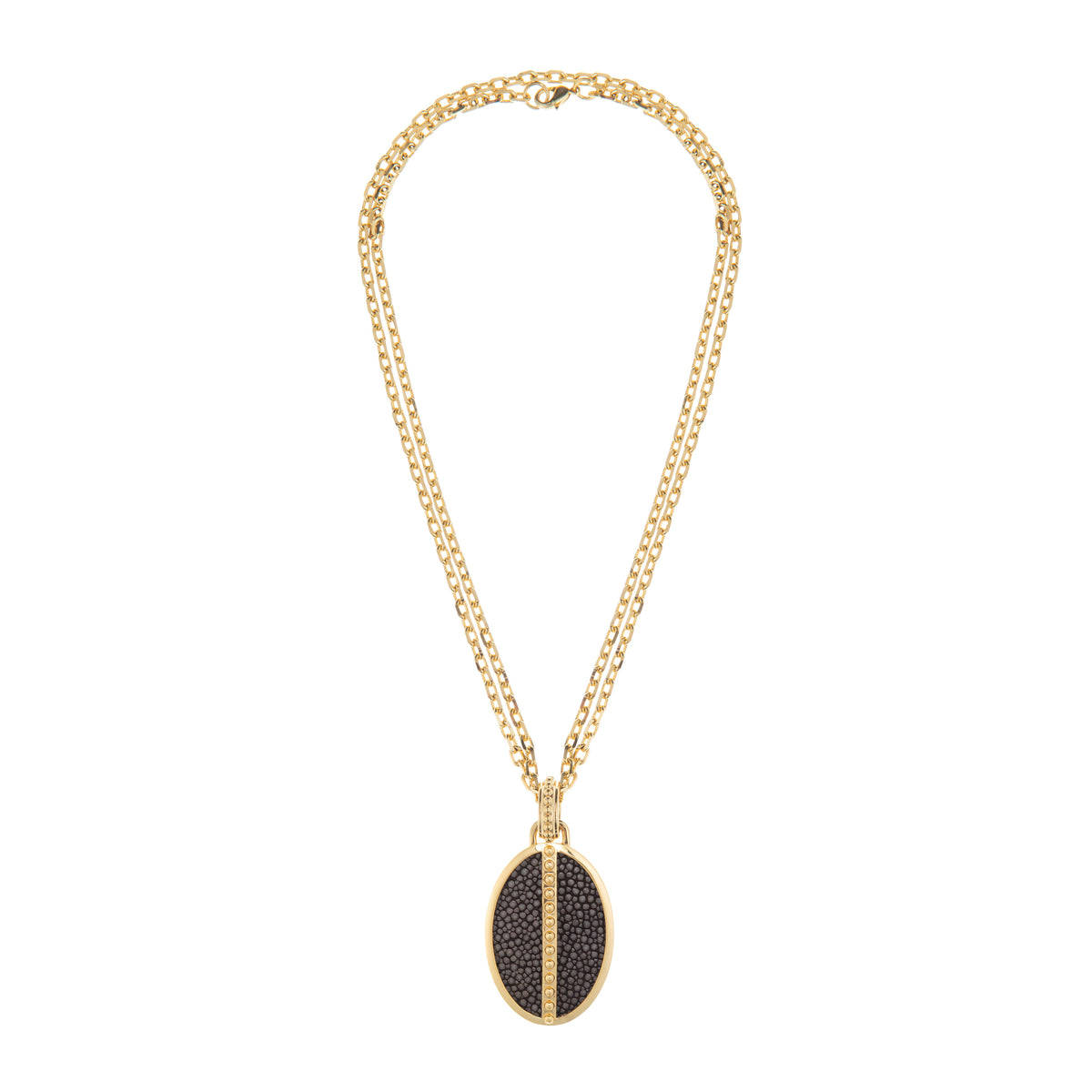 Ava Yellow Gold Pendant  Shagreen