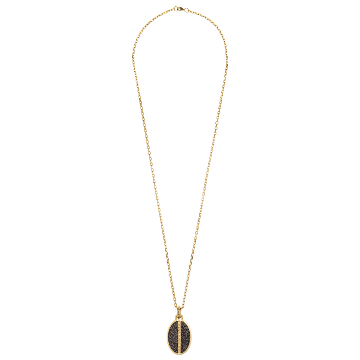 Ava Yellow Gold Pendant  Shagreen