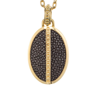 Ava Yellow Gold Pendant  Shagreen