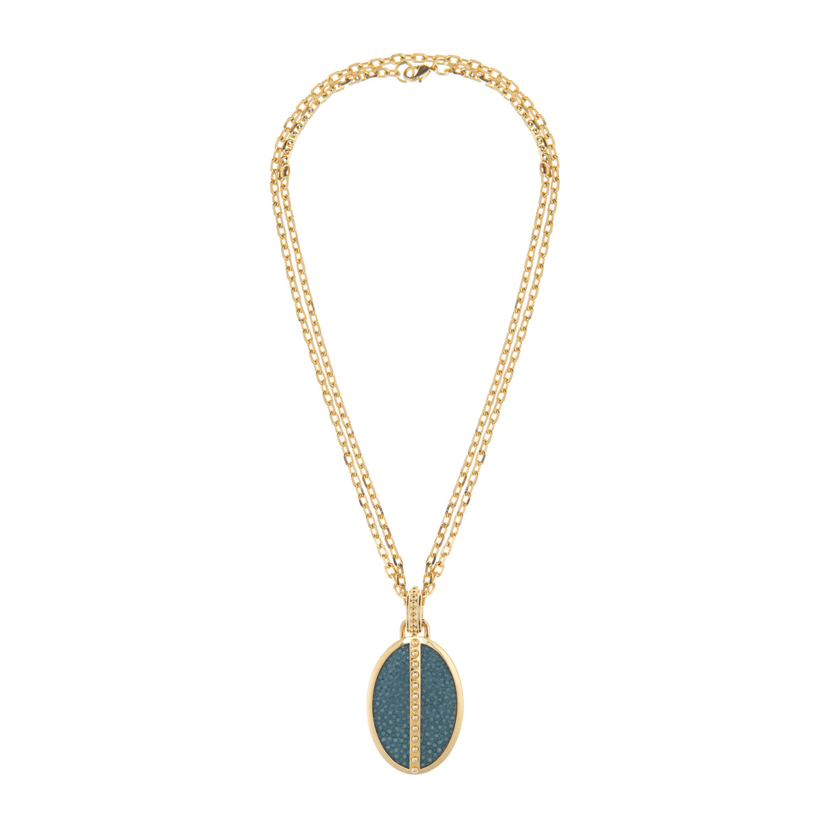 Ava Yellow Gold Pendant  Shagreen