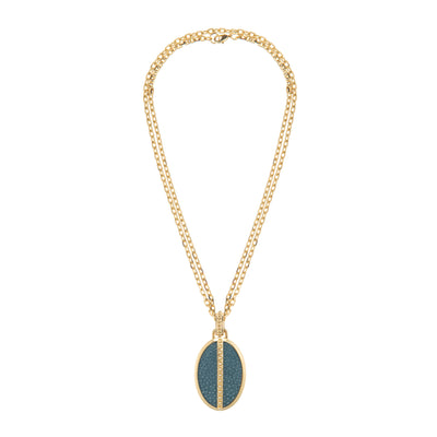 Ava Yellow Gold Pendant  Shagreen