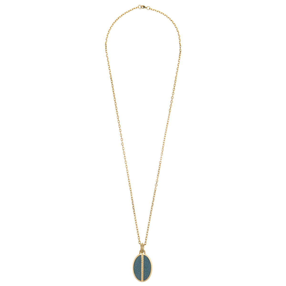 Ava Yellow Gold Pendant  Shagreen