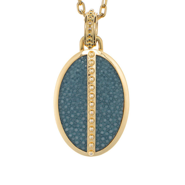 Ava Yellow Gold Pendant  Shagreen