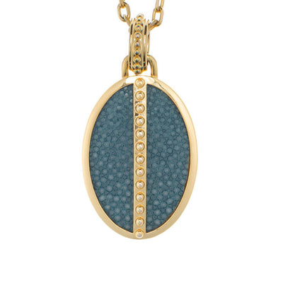 Ava Yellow Gold Pendant  Shagreen