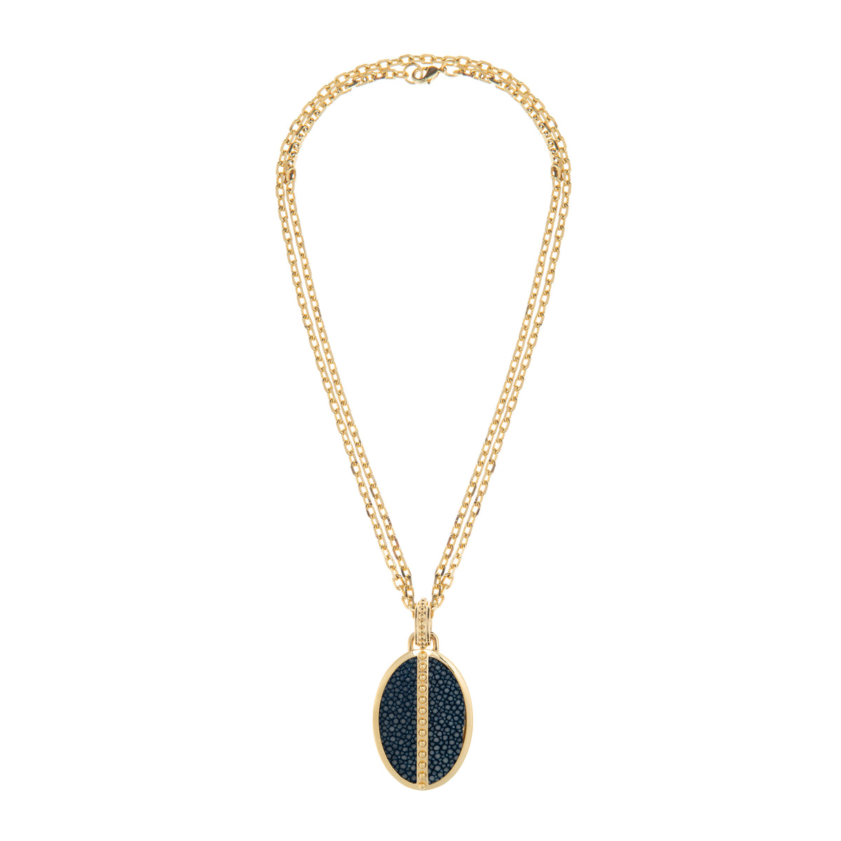 Ava Yellow Gold Pendant  Shagreen