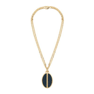 Ava Yellow Gold Pendant  Shagreen