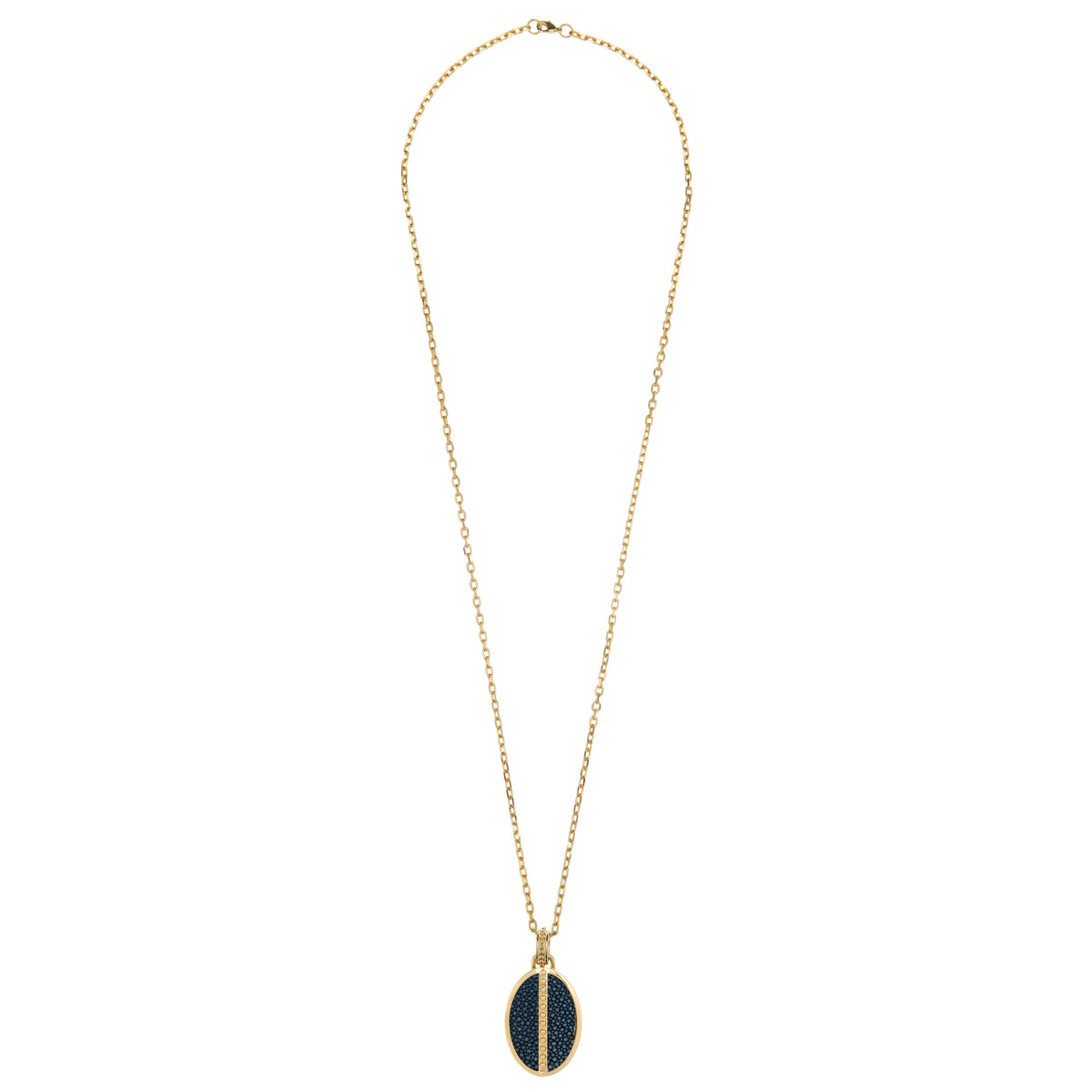 Ava Yellow Gold Pendant  Shagreen