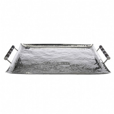 28 x 22 Forged SS Ottoman Tray Shagreen
