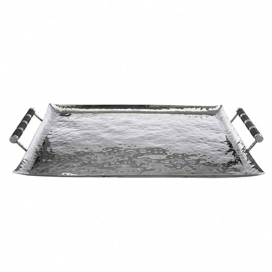 28 x 22 Forged SS Ottoman Tray Shagreen