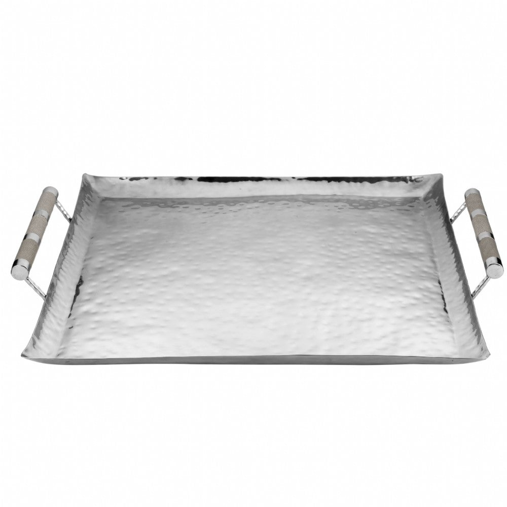 24 x 24 Forged SS Ottoman Tray Shagreen